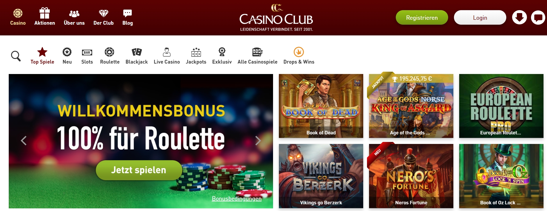 CasinoClub Spiele